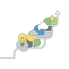Conceptual illustration of business growth and success.