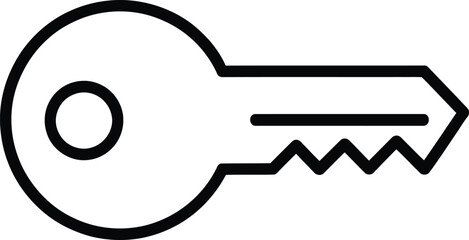 Simple Key Icon Outline Representing Security, Access, and Unlock
