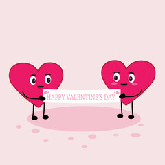love characters pink icon flat vector,love cartoon.pink love,love valentine's day, love cartoon design illustration background