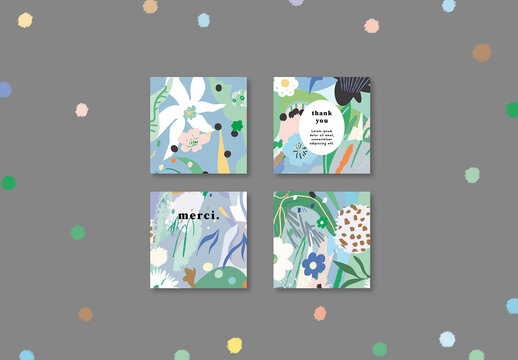 Floral Abstract Posters Layout