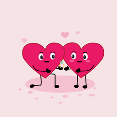 love characters pink icon flat vector,love cartoon.pink love,love valentine's day, love cartoon design illustration background