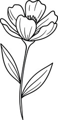 Simple line drawing of a flower