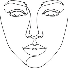 Simple line drawing of a woman's face