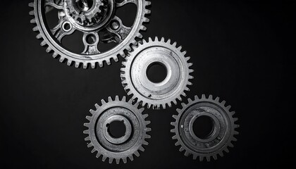 Close-up of interlocking gears in a mechanical system.