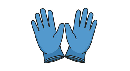 Fototapeta premium Blue medical gloves vector illustration, healthcare, protection, safety, hygiene, flat design, eps