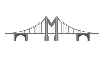 Fototapeta premium Bridge illustration, vector style graphic, architecture design, transportation concept