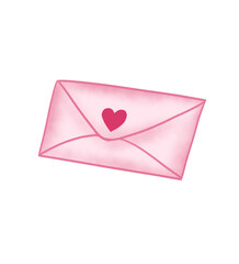 pink envelope with heart