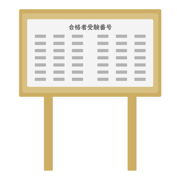 合格発表の掲示板のイラスト