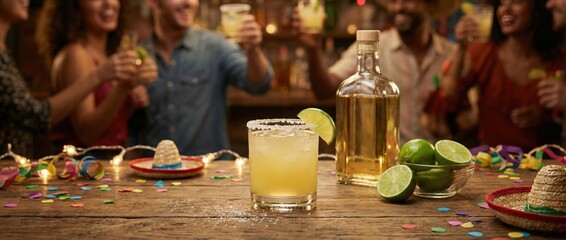 Celebratory cocktail toast festive bar drink photography vibrant party atmosphere group cheers fun social experience