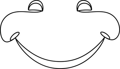 Simple smiling face illustration on white background
