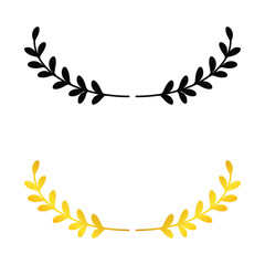 Playful leaf laurel wreath for friendly design accents &ndash; A playful laurel wreath with soft leaf shapes, perfect for friendly designs, cheerful branding, invitations, and cute decorative accents