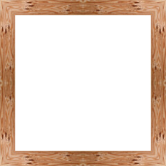 Leerer einfacher quadratischer Holzrahmen mit wei&szlig;en Hintergrund	
