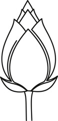 Simple line drawing of a tulip flower Vector