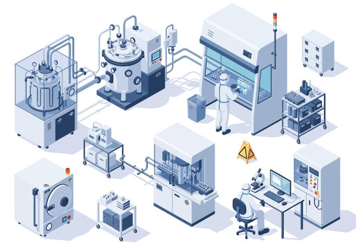 Advanced Manufacturing Process Illustration for High-Tech Industries