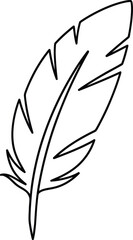 Simple black line drawing of a feather Vector