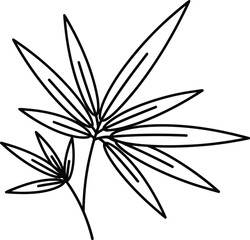 Simple line drawing of cannabis plant Vector