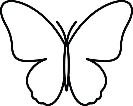 Simple butterfly outline on white background Vector