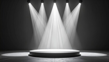 Bouncing soft-light beams highlighting empty base