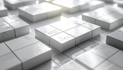 Conceptual grid layout scene, soft daylight effect