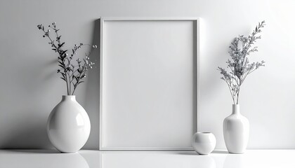 Elegant conceptual presentation frame, smooth monochrome background