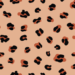 Modern leopard print seamless leather texture, fashion vector print