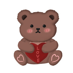 Obraz premium teddy bear with heart.Valentine’s Day 