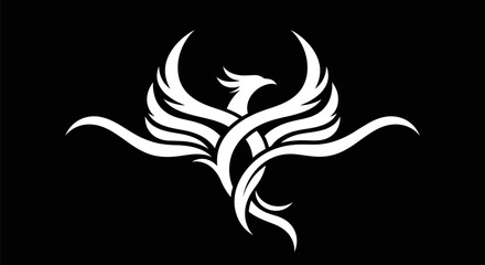 Fototapeta premium Abstract phoenix symbol on black background