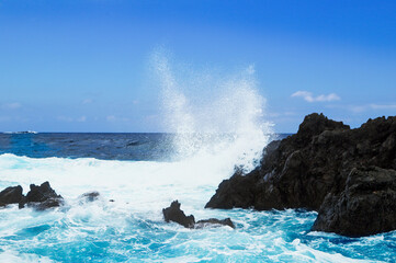 Madera wybrzeże Oceanu Atlantyckiego skaliste plaże