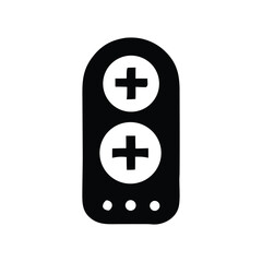 Obraz premium Modern minimalist black and white control panel icon featuring two prominent plus buttons for intuitive user interface design, representing increase or add functions in various digital applications