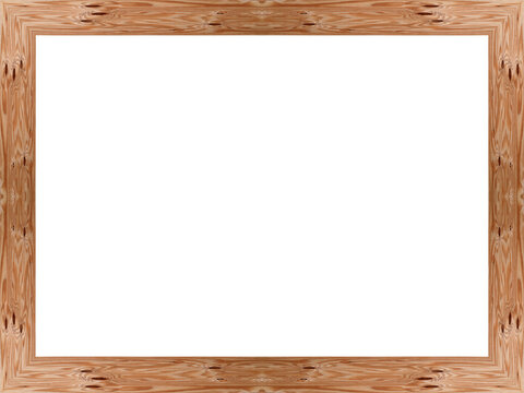 Leerer einfacher rechteckiger freigestellter Holzrahmen