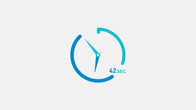 42 Second timer clock icon modern design concept 4k illustration.