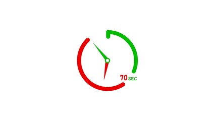 70 Second timer clock icon modern design concept 4k illustration.