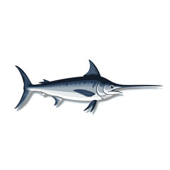 Obraz premium Swordfish illustration in a dynamic swimming pose 