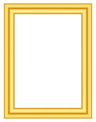 Golden rectangular frame border design isolated on white background for certificate, photo, poster, luxury decoration