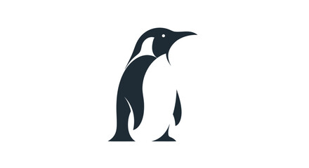 Penguin silhouette isolated on white