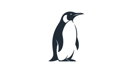 Penguin silhouette isolated on white