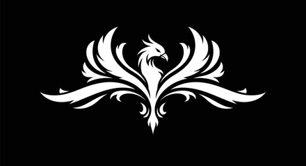 Phoenix emblem on black background
