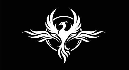 Phoenix emblem on black background