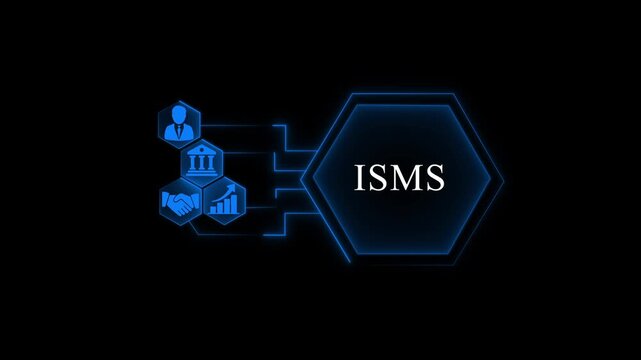 Information Security Management System I S M S Digital Concept with Technology and Circuitry ISMS technology circuitry cybersecurity