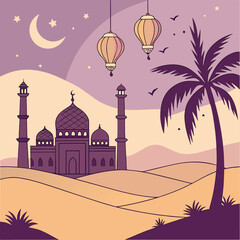 3d-cartoon-ramadan-mubarak-landscape