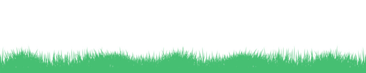 Obraz premium Seamless green grass silhouette, lawn border, field, meadow panorama, nature eco background