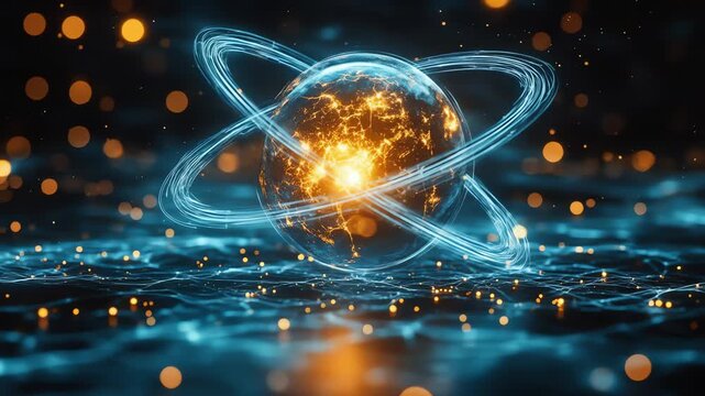 Atom Animation - Science, Technology, and Quantum Physics Visual.