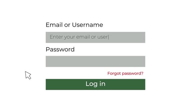 login form loading animation for app and website user authentication.