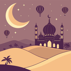 3d-cartoon-ramadan-night-landscape--desert