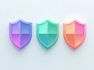 set of colorful shield