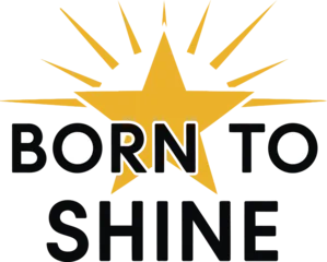 Fotobehang Positive Typography Born To Shine star typography design vector illustration for inspirational motivation success and positive life attitude on transparent background.  © Jannatul