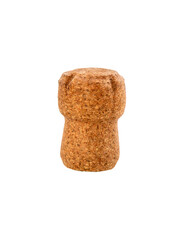 Wine cork from champagne sparkling wine isolated .