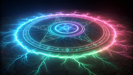 Magic Electric Circle Neon Beam Glow Technology 
