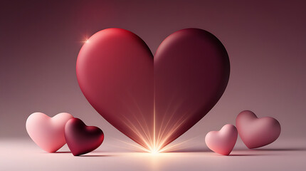 Radiant Love Symbol Hearts Studio Backdrop Design