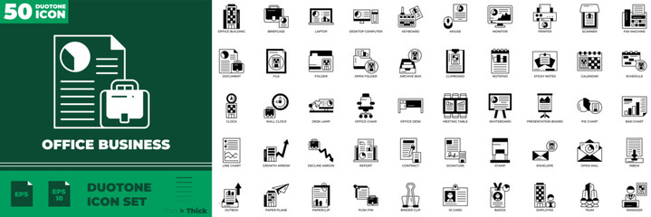 Office Business Duotone Editable Icons set